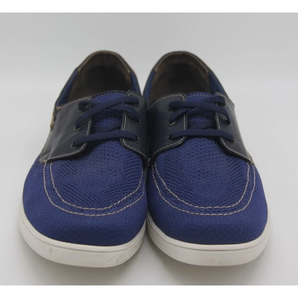 Ferrato Boat Shoes Mens Size 9 Blue Red White Lightweight Causal Lace Up